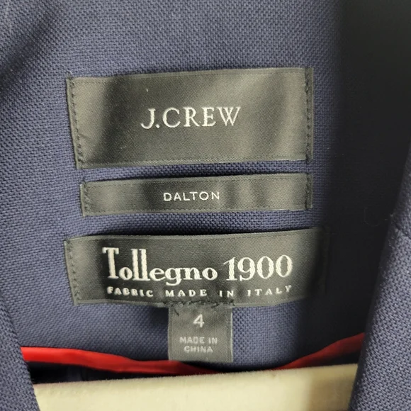 J.CREW Dalton Navy Blue Preppy Academia Blazer Size 4 Wool Blend Italy - Picture 4 of 10